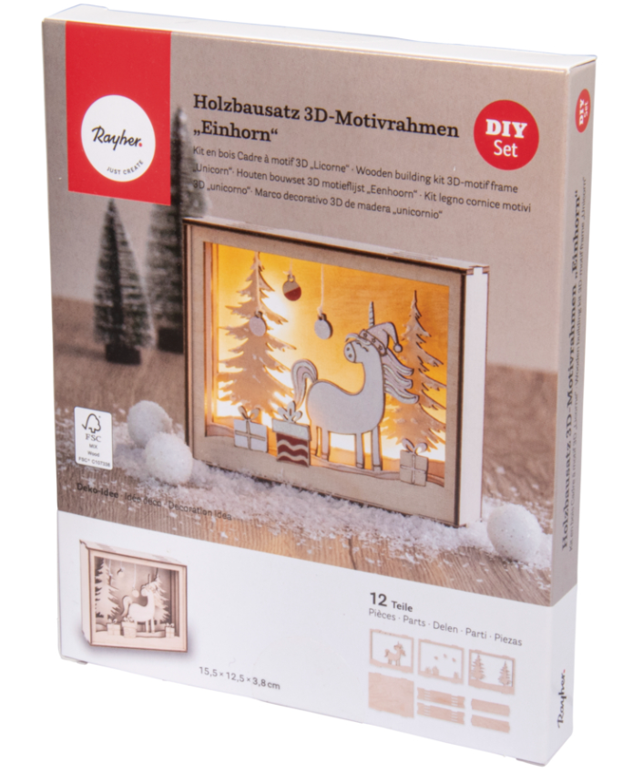 Houten Bouwset 3D motieflijst Eenhoorn